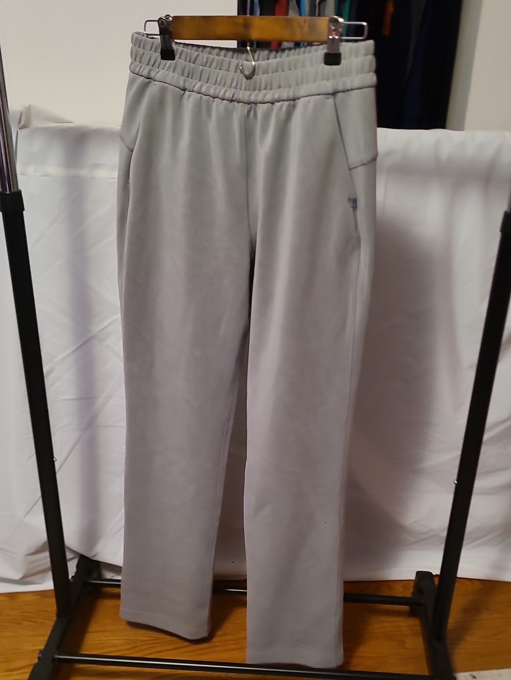 CRZ YOGA Light Gray Women's Yoga Pants - Elastic Waist